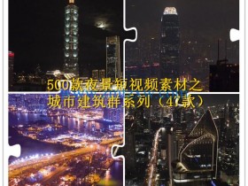 500款夜景下的城市生活视频素材之城市夜景建筑群篇