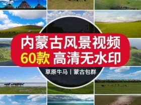 精选60款内蒙古高清风景视频，草原牛马+特色蒙古包，旅游博主的天堂